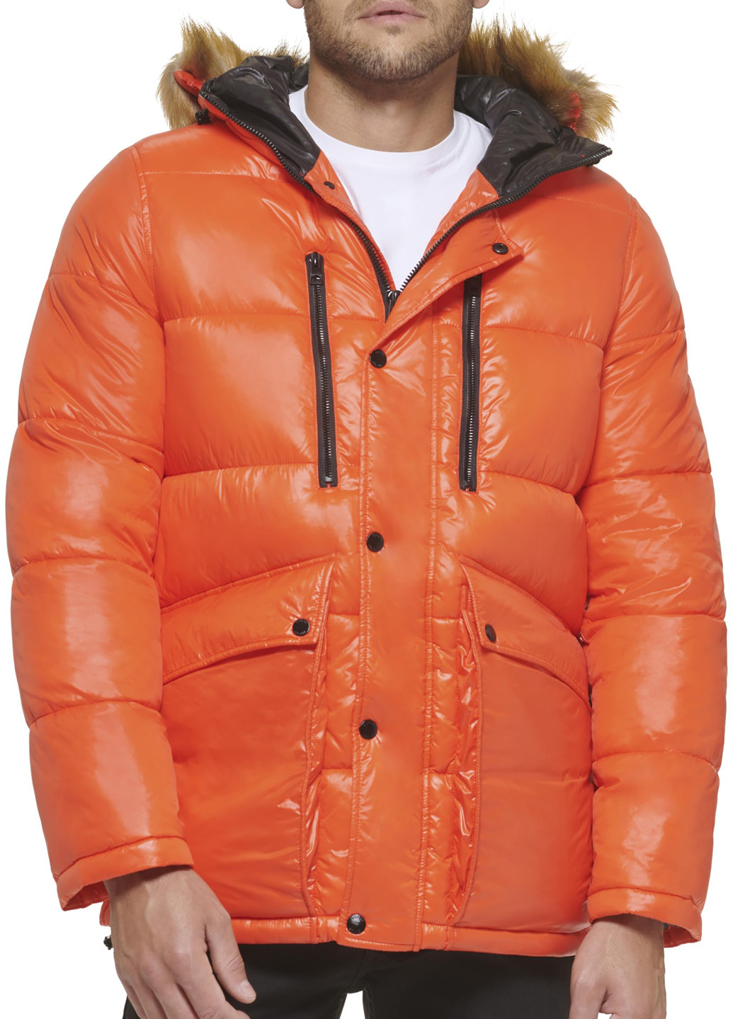 Оранжевая демисезонная куртка Guess