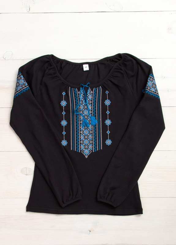 Голубая вышиванка женская Носи своє узор орнамент интерлок (253352611)