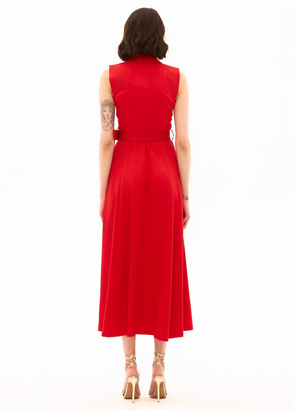 Червона кежуал сукня кльош, на запах BGL однотонна
