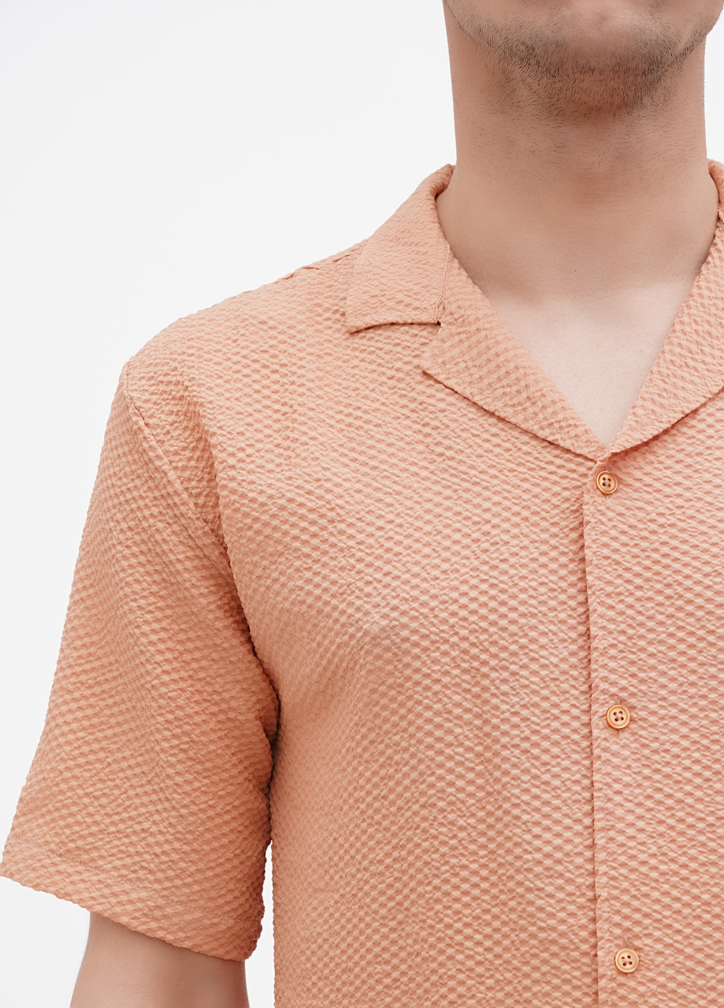 Персиковая кэжуал рубашка однотонная Boohoo