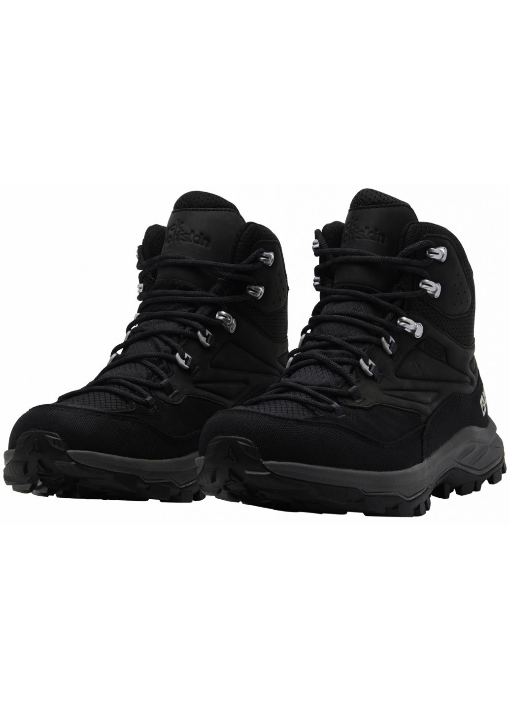 Черные осенние ботинки хайкеры Jack Wolfskin