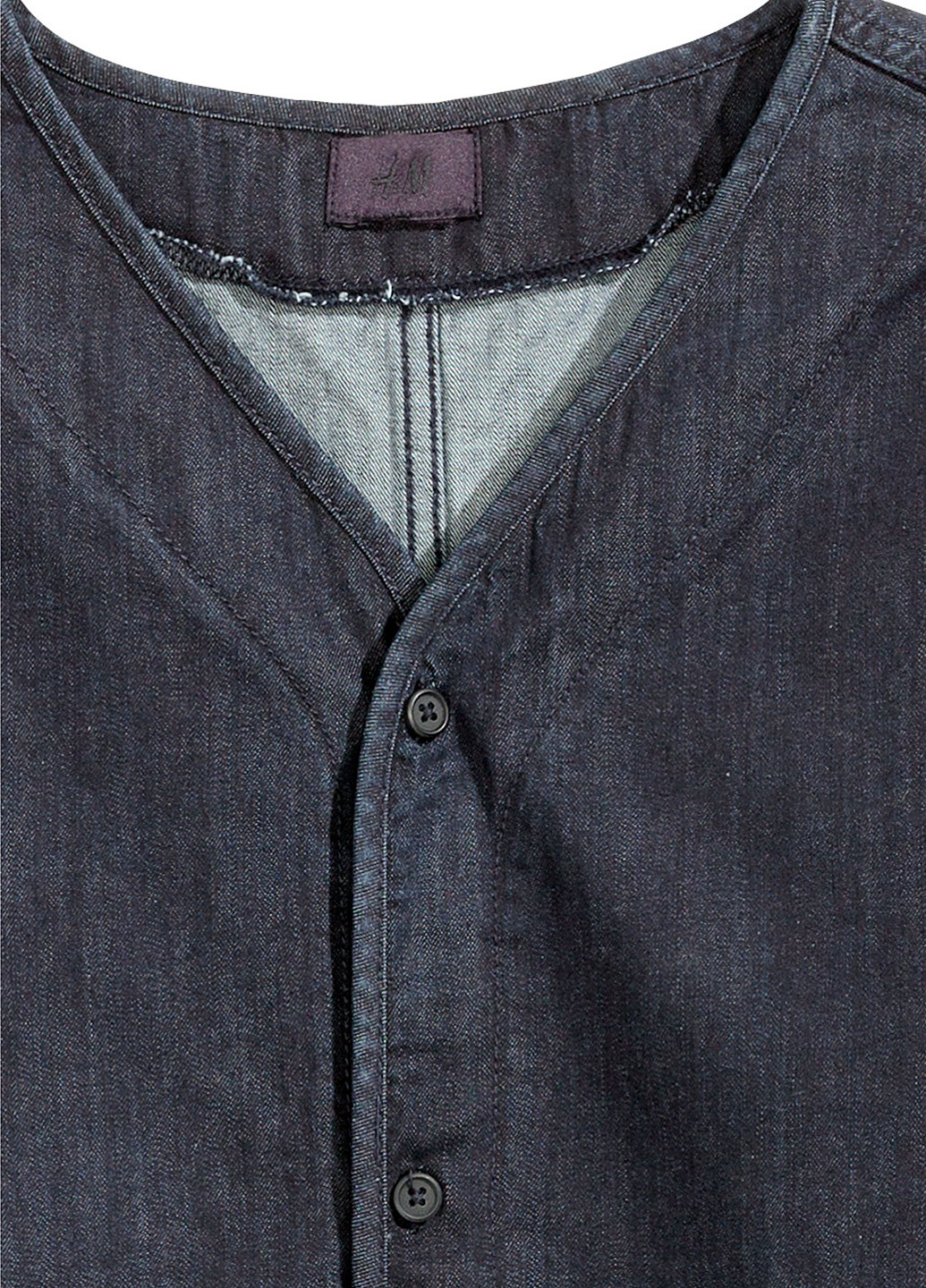 Темно-синяя джинсовая рубашка меланж H&M