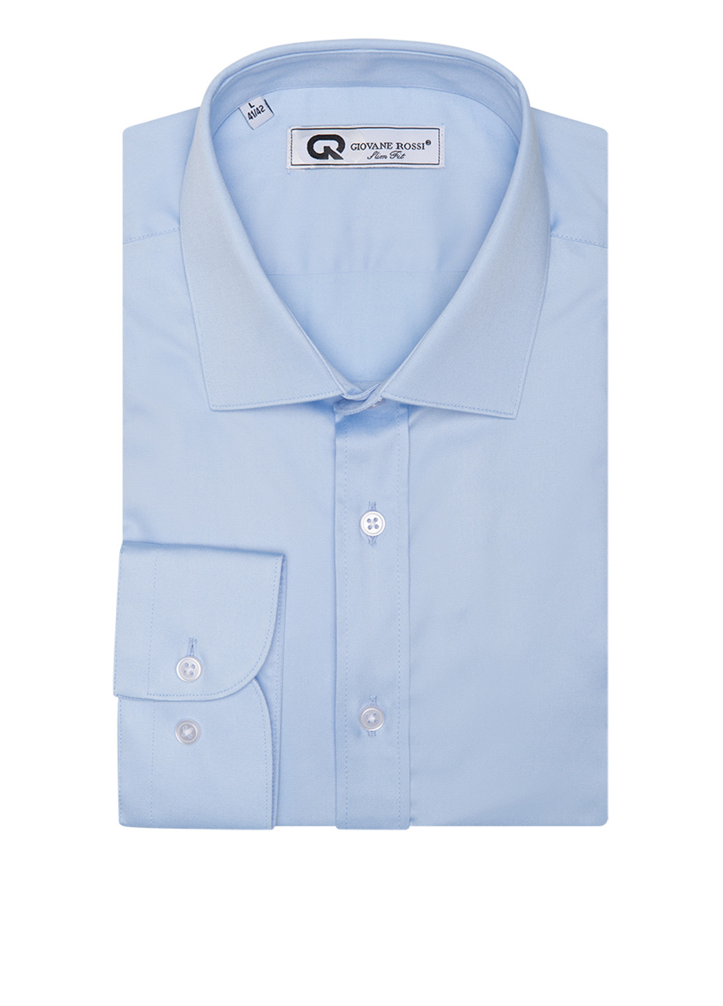 Голубой классическая рубашка однотонная Giovane Rossi с длинным рукавом