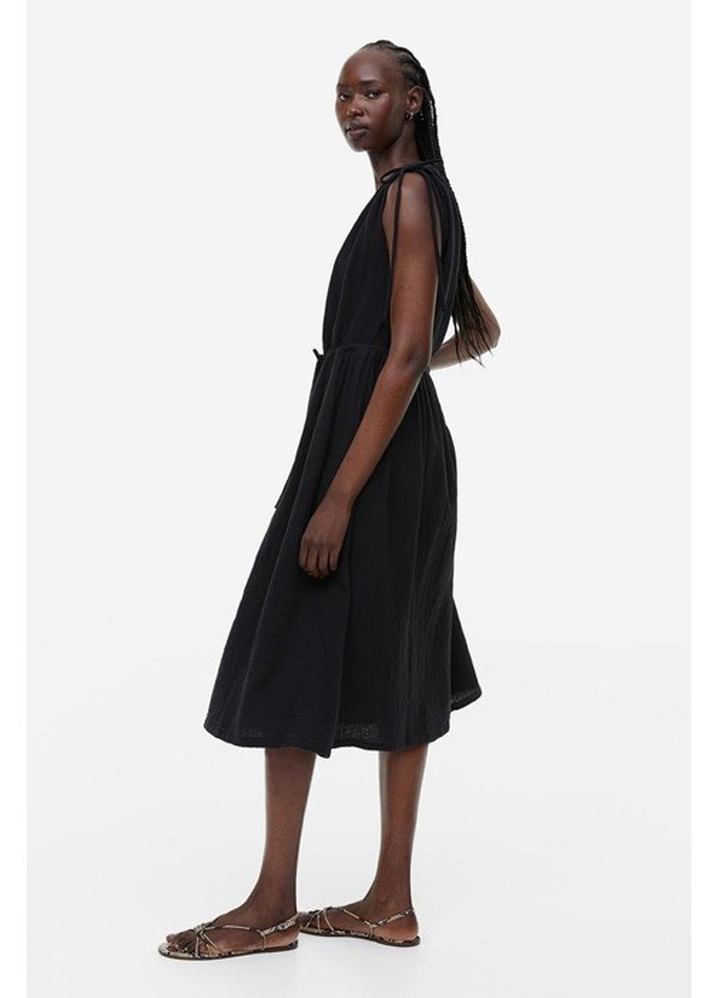 Черное кэжуал платье H&M однотонное
