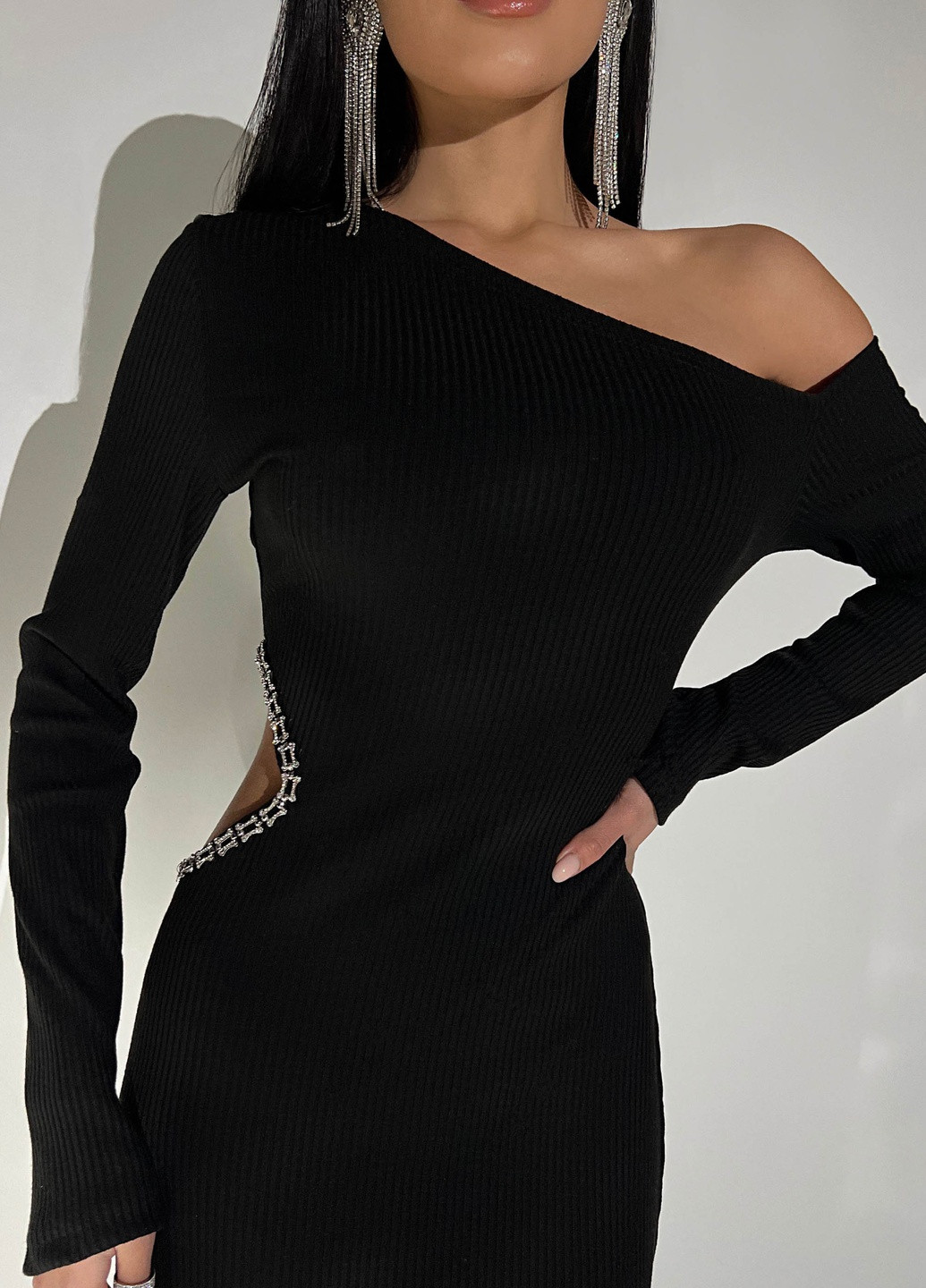 Черное вечернее эллегантное вечернее платье Jadone Fashion