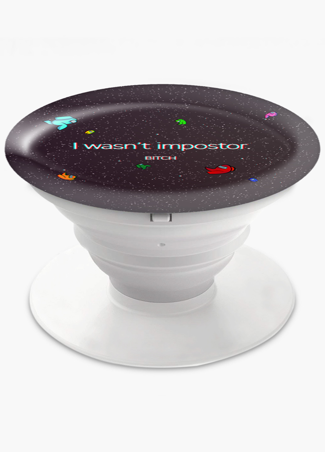 Попсокет (Popsockets) держатель для смартфона Я не был предателем Амонг Ас (I wasn`t Impostor Among us) (8754-2428) Черный MobiPrint (216836481)