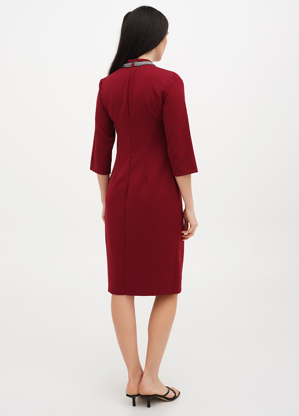 Бордова кежуал сукня силуетна Vicolo однотонна