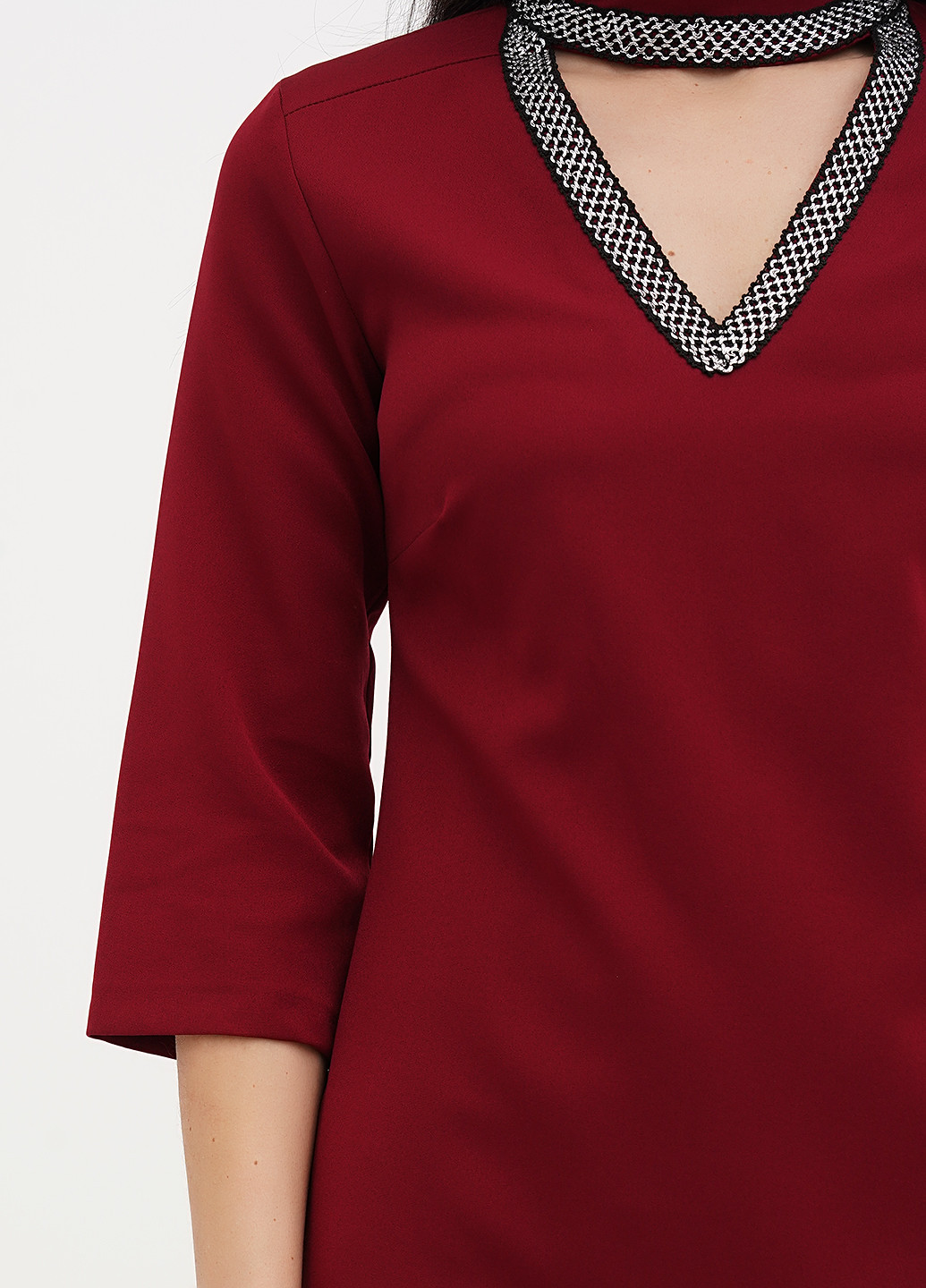 Бордова кежуал сукня силуетна Vicolo однотонна