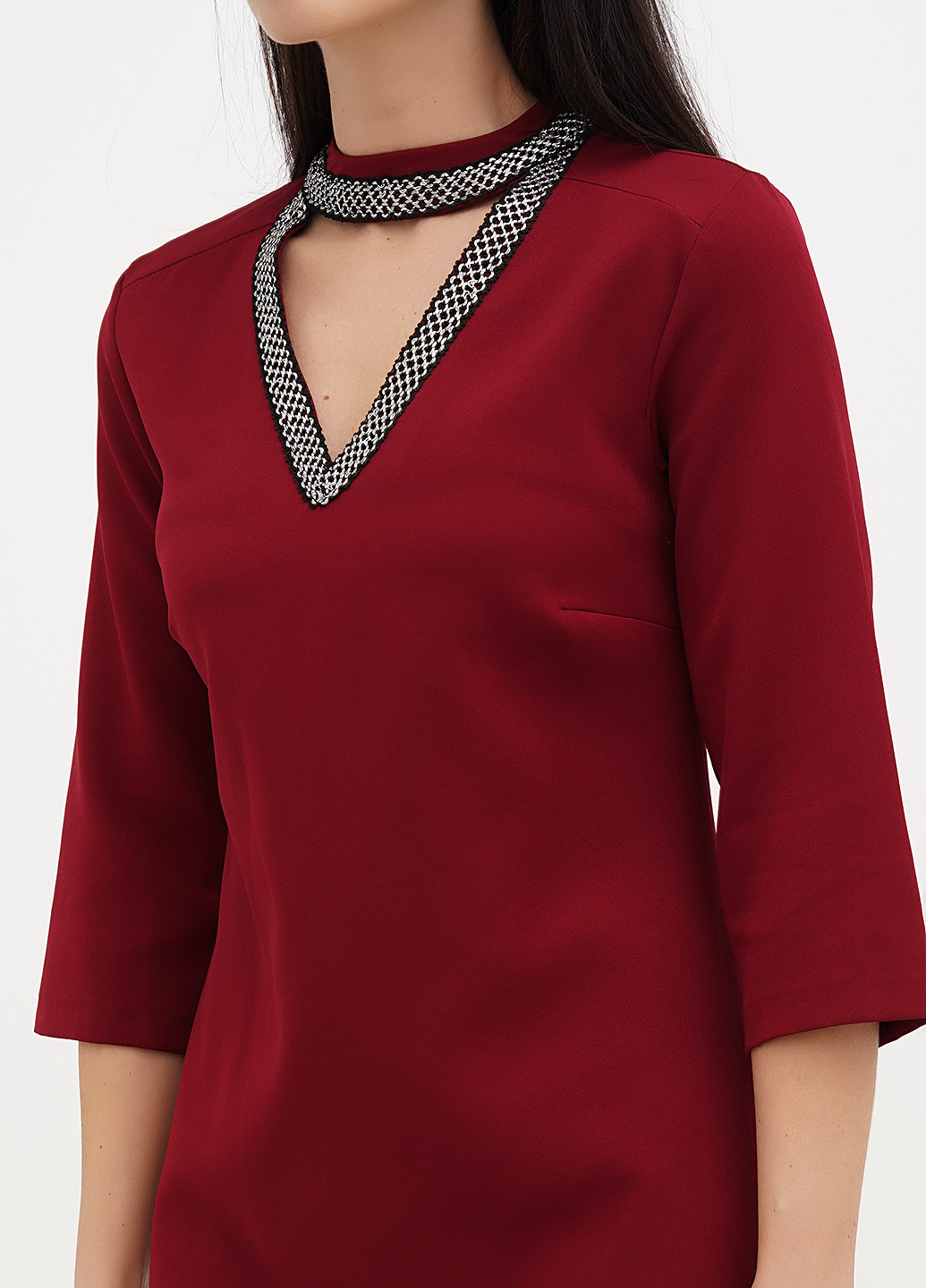 Бордова кежуал сукня силуетна Vicolo однотонна