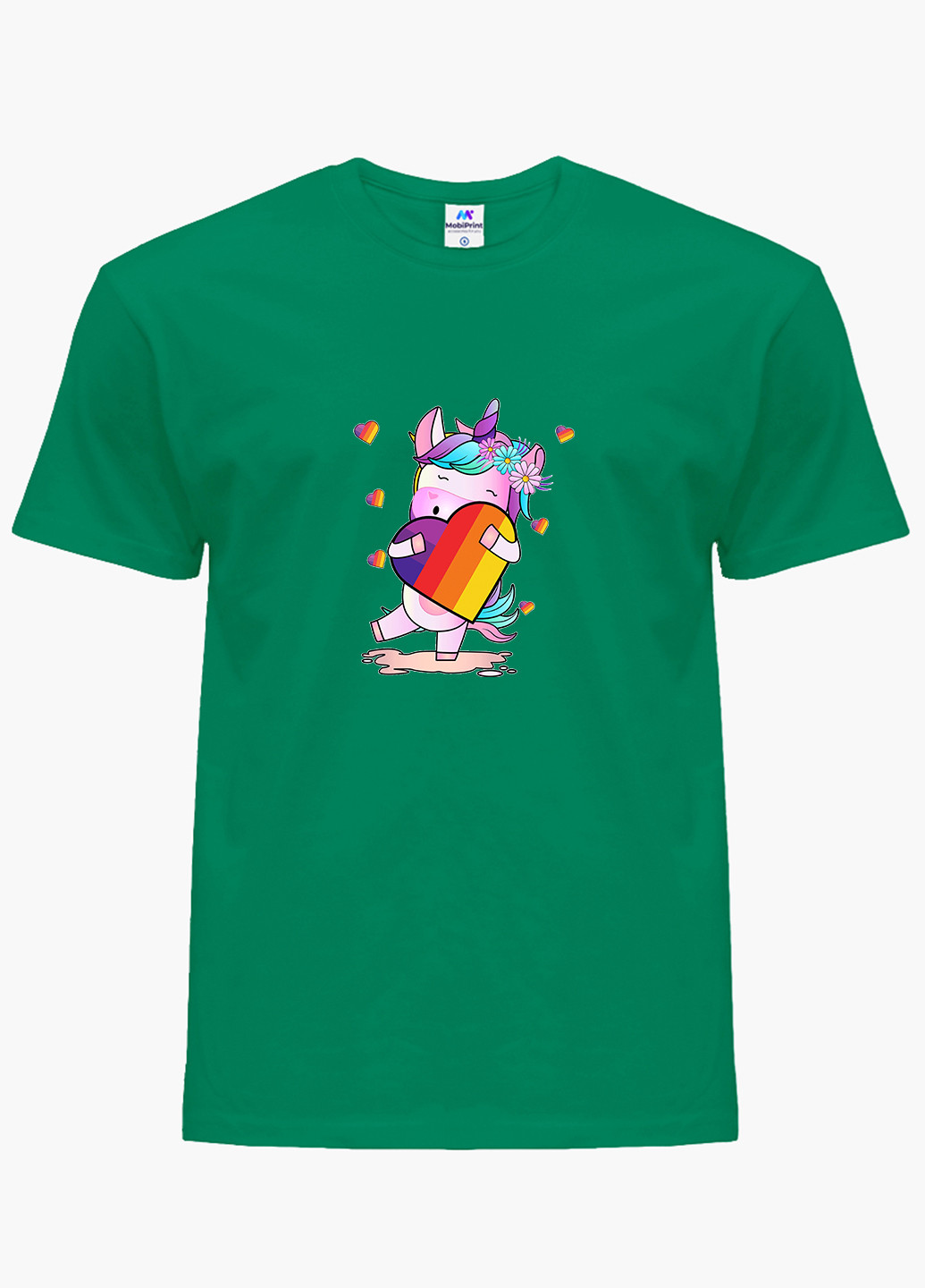 Зелена демісезонна футболка дитяча лайк єдиноріг (likee unicorn) (9224-1469) MobiPrint