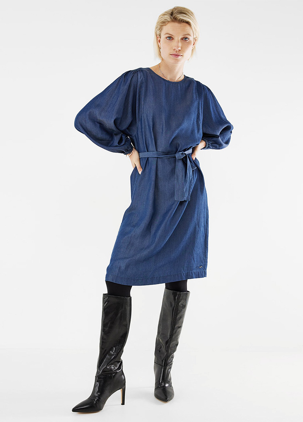 Синее джинсовое платье Mexx однотонное