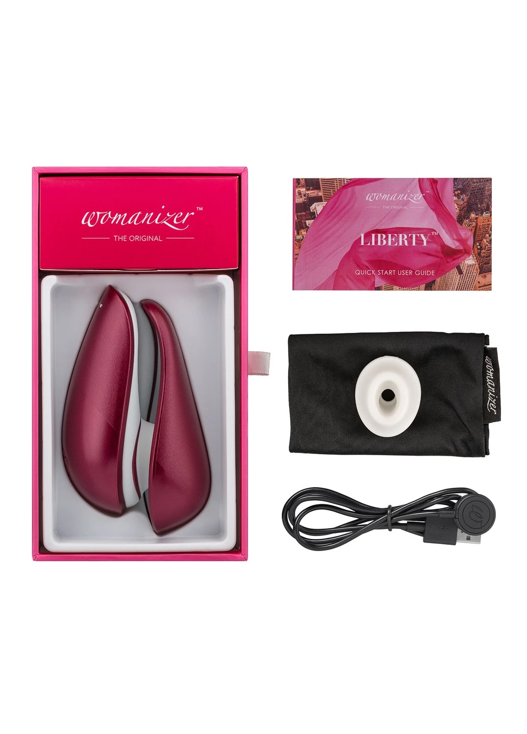 Вакуумний стимулятор клітора Liberty Колір: червоне вино Womanizer (255260273)