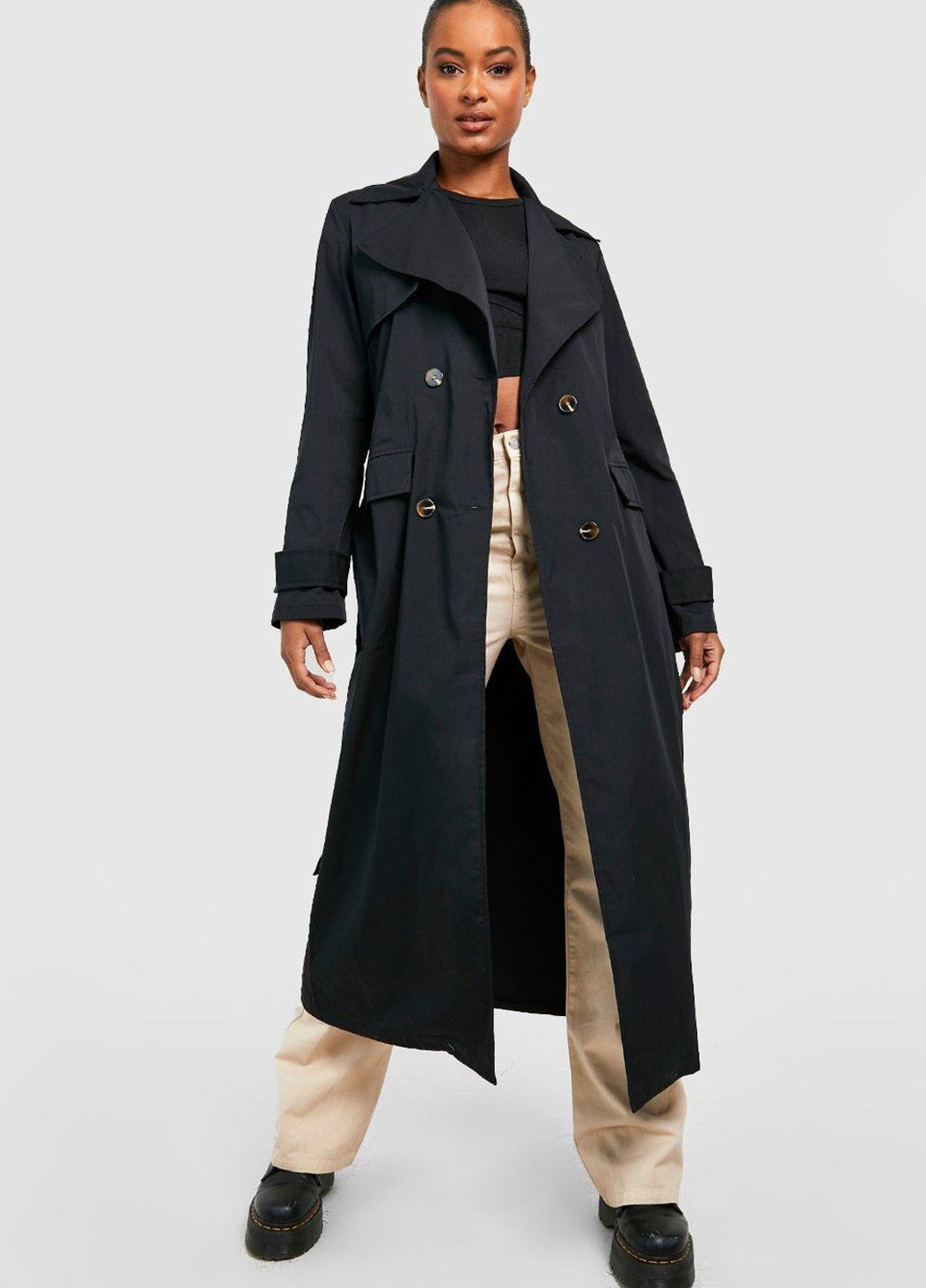 Плащ Boohoo на пуговицах демисезон (318326605)