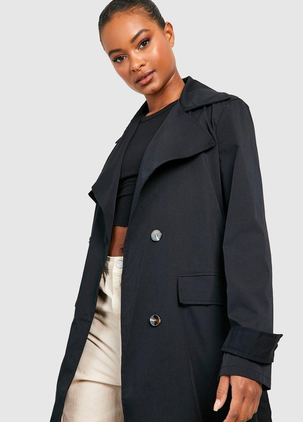 Плащ Boohoo на пуговицах демисезон (318326605)