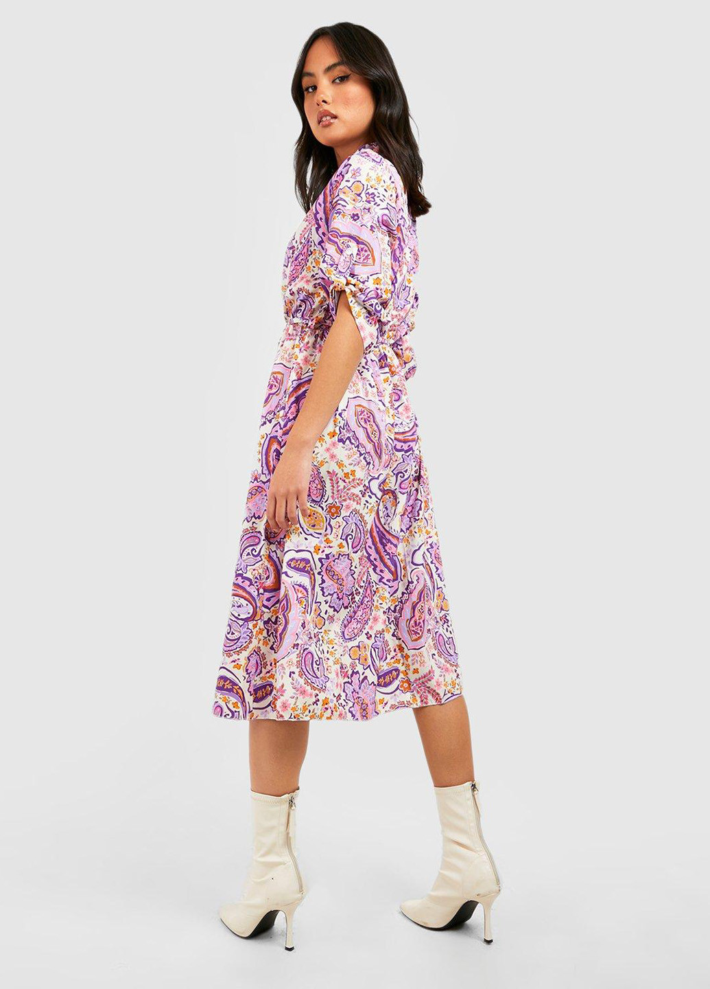 Сиреневое кэжуал платье Boohoo турецкие огурцы