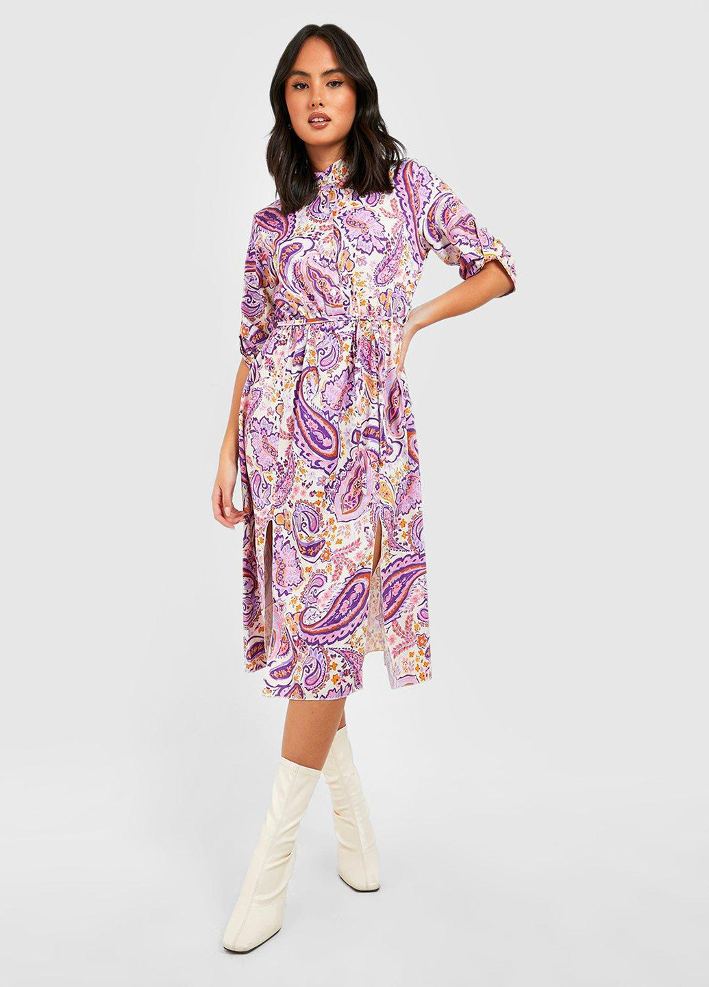 Сиреневое кэжуал платье Boohoo турецкие огурцы