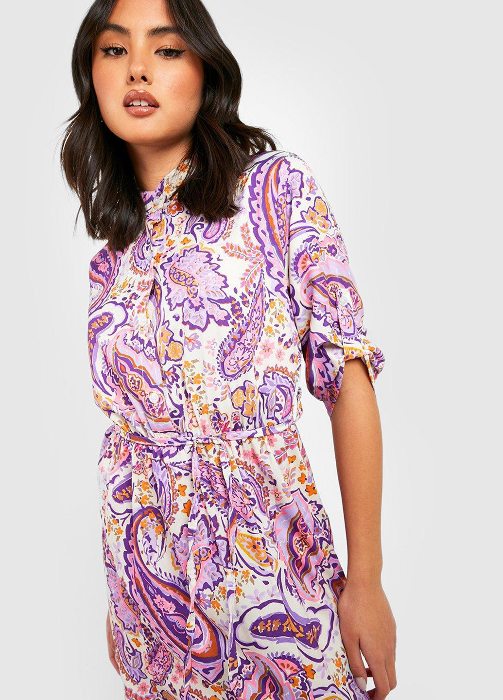 Сиреневое кэжуал платье Boohoo турецкие огурцы