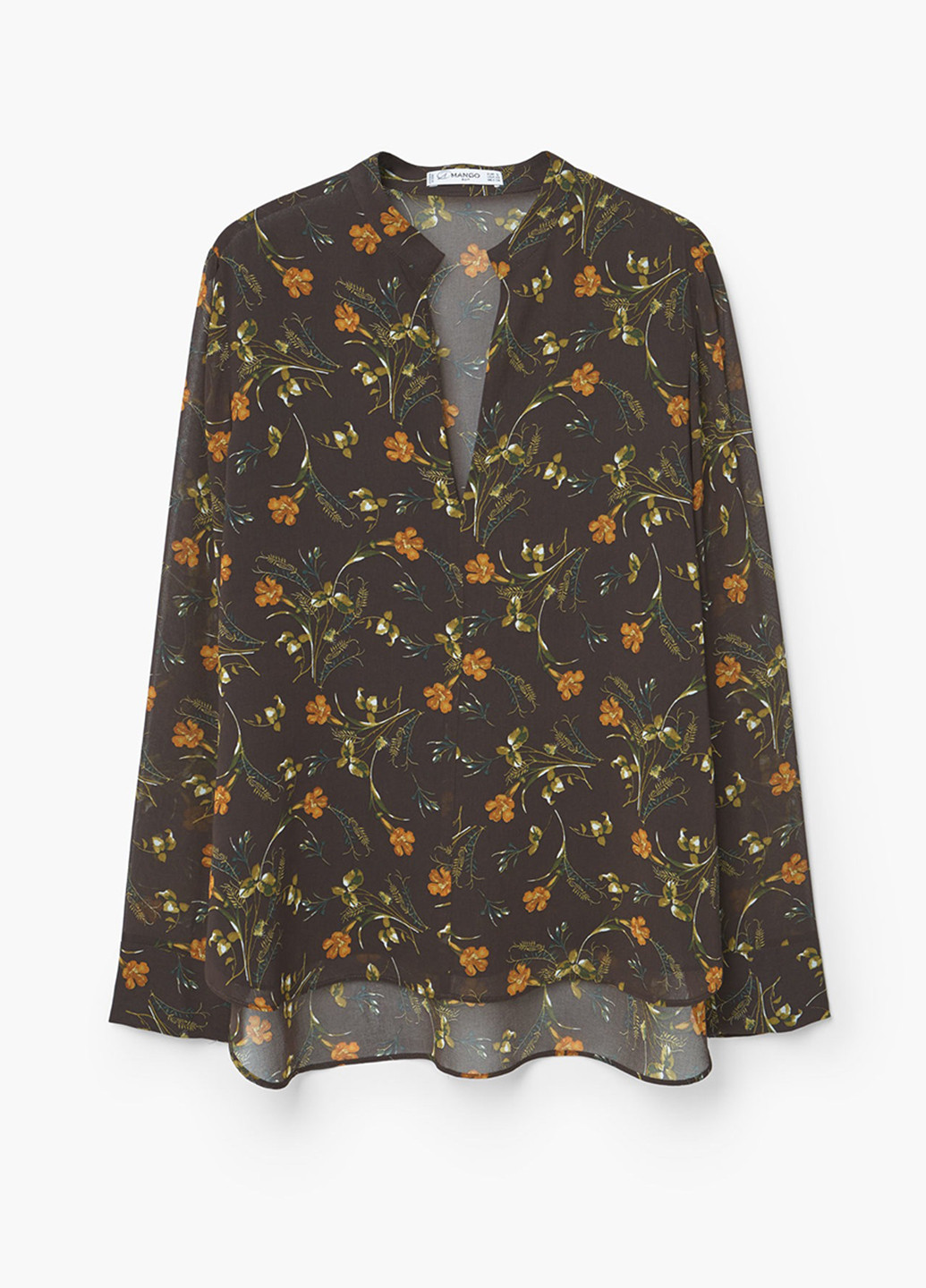 Оливковая демисезонная блуза Mango