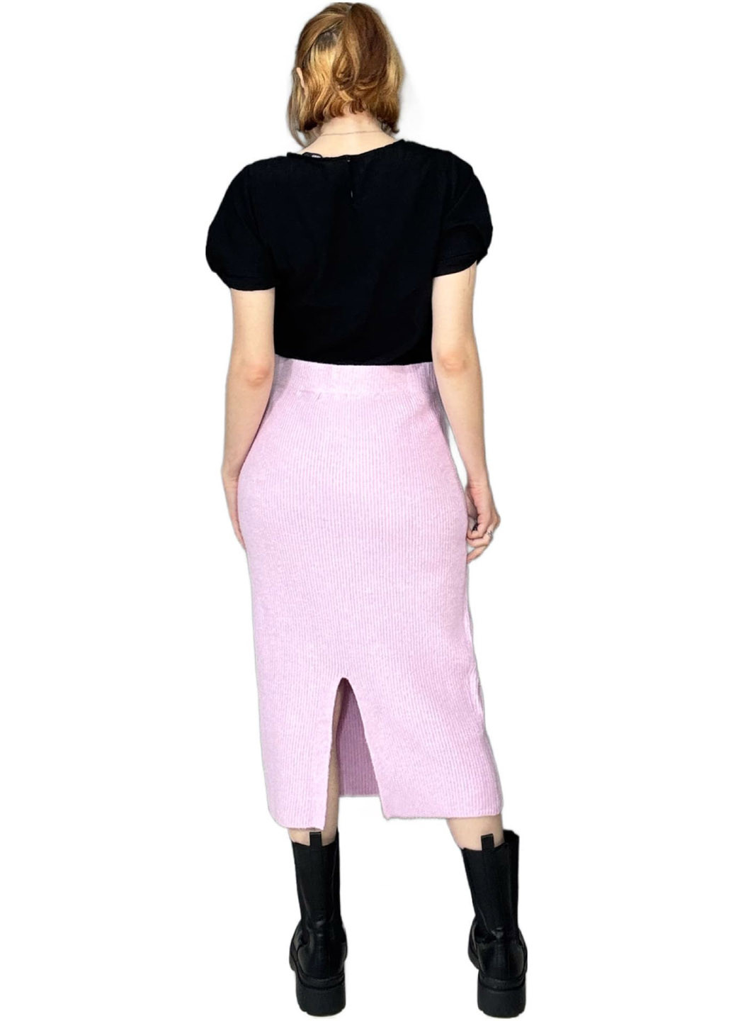 Светло-розовая праздничный, кэжуал однотонная юбка H&M карандаш