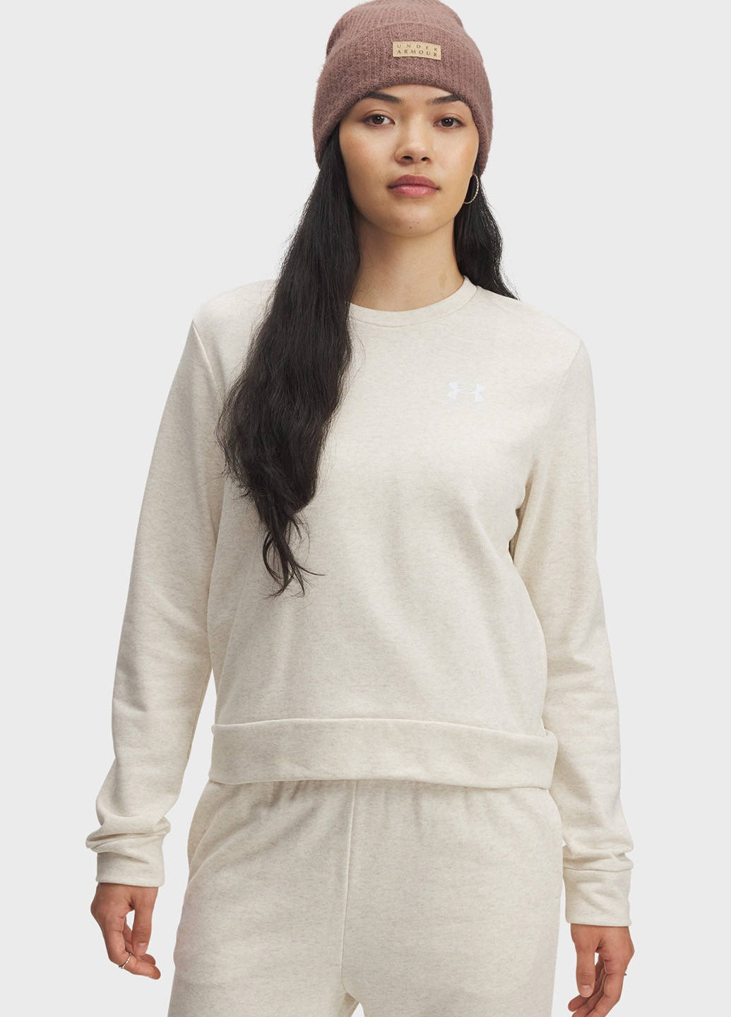 Бежевий світшот Under Armour логотип без декору (361230576)