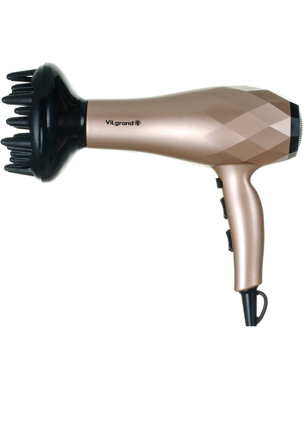 Фен электрический для сушки и укладки волос 220 В; арт.VHD-2424ТI ;т.м. Vilgrand vhd-2424ti_gold (197140508)