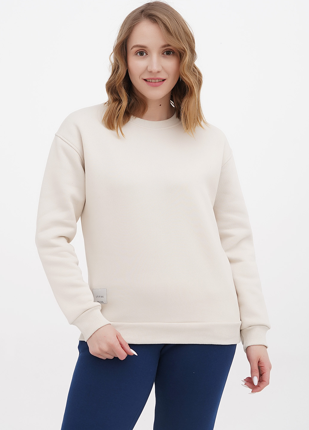 Світло-бежевий світшот Chikiss однотонний без декору (257429352)