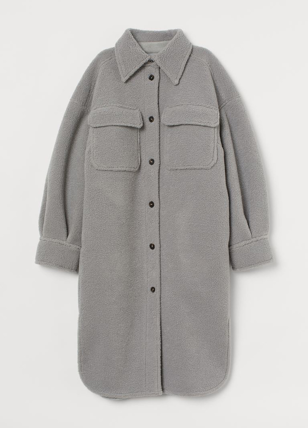 Серое демисезонное Пальто пальто-рубашка H&M