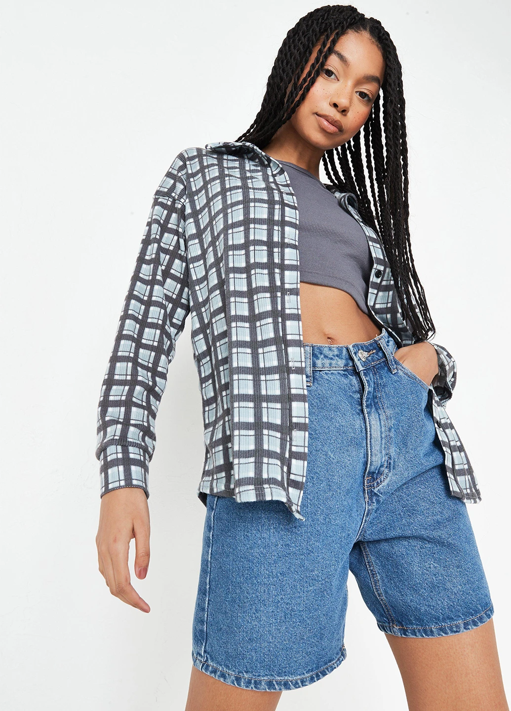 Цветная кэжуал рубашка в клетку Missguided