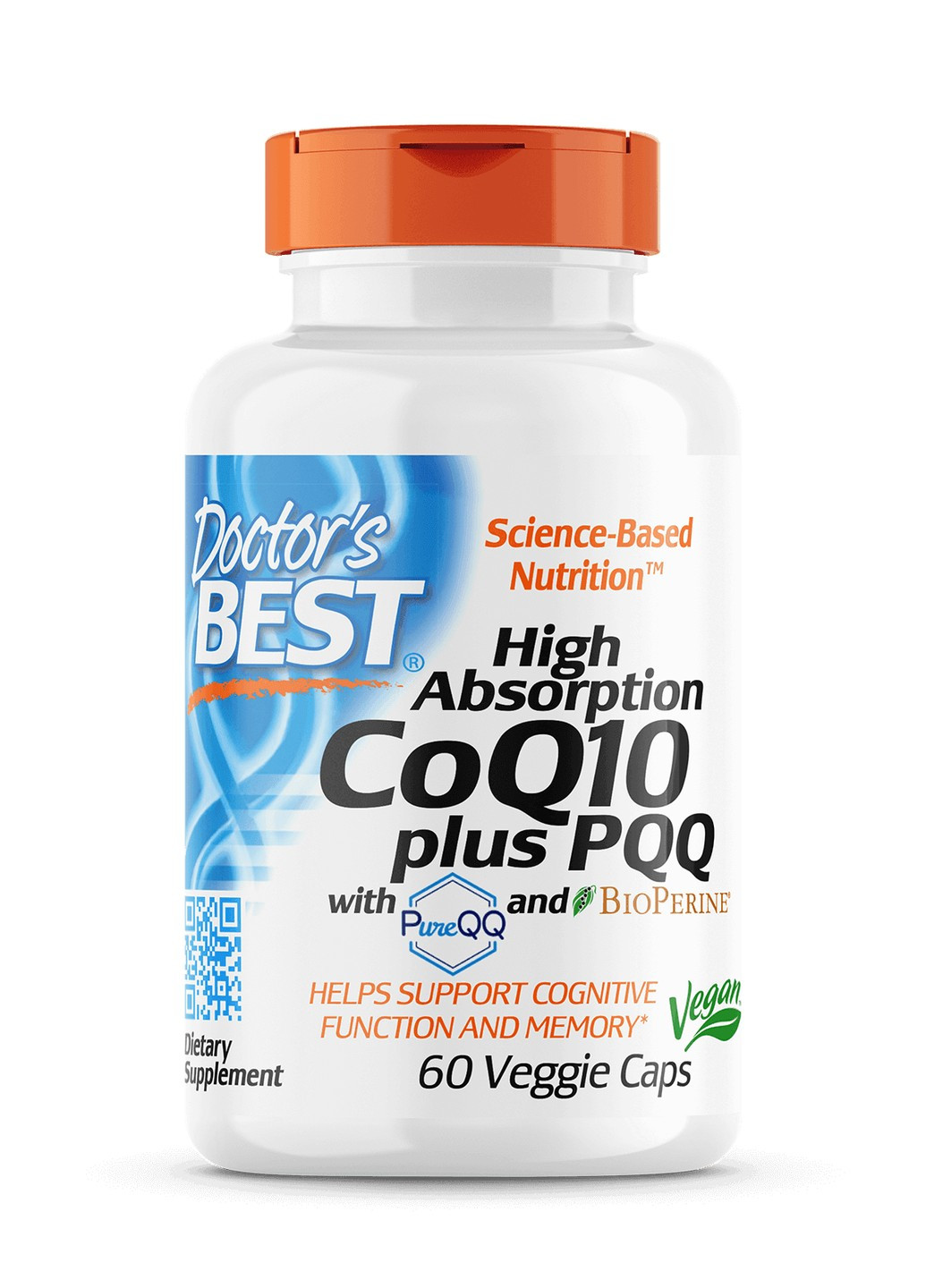 Коэнзим Q10 Высокой абсорбции + PQQ (В14), BioPerine,, 60 гелевых капсул Doctor's Best (255408804)