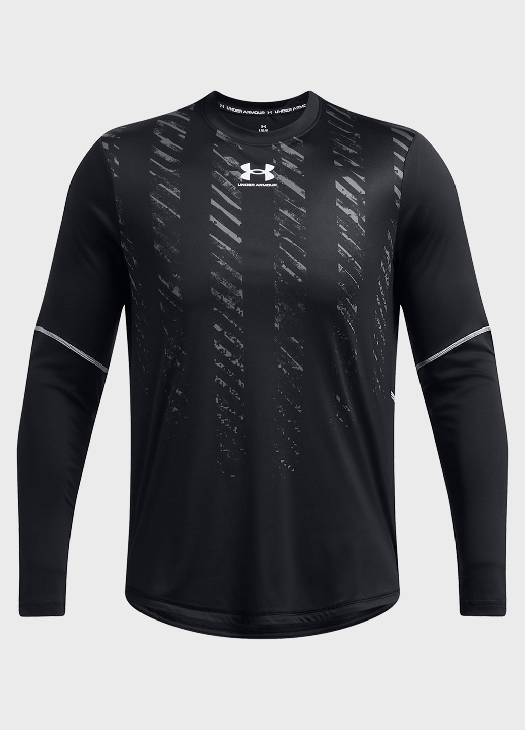 Черный демисезонный спортивный лонгслив Under Armour с логотипом