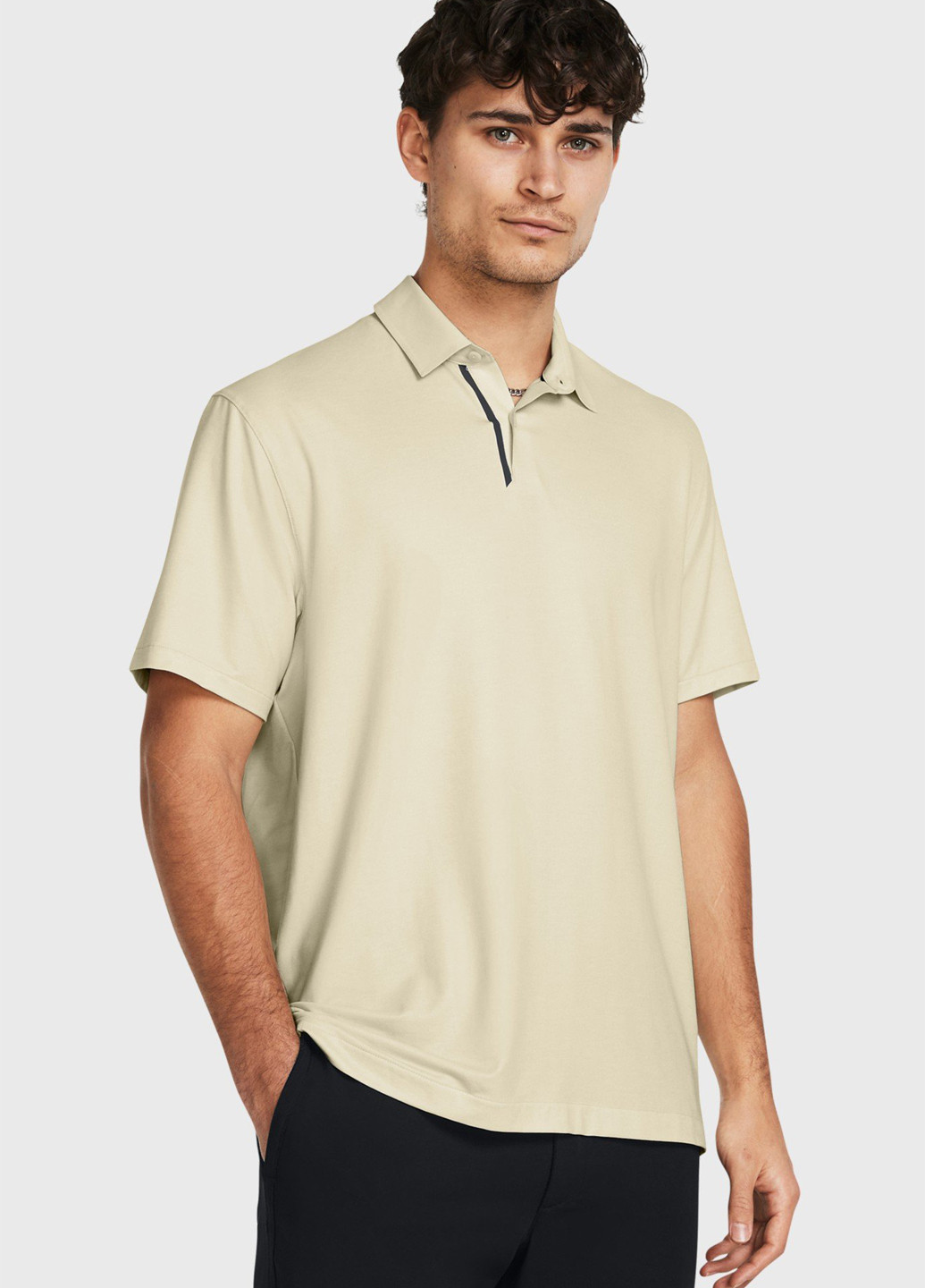Бежевая футболка-поло для мужчин Under Armour однотонная