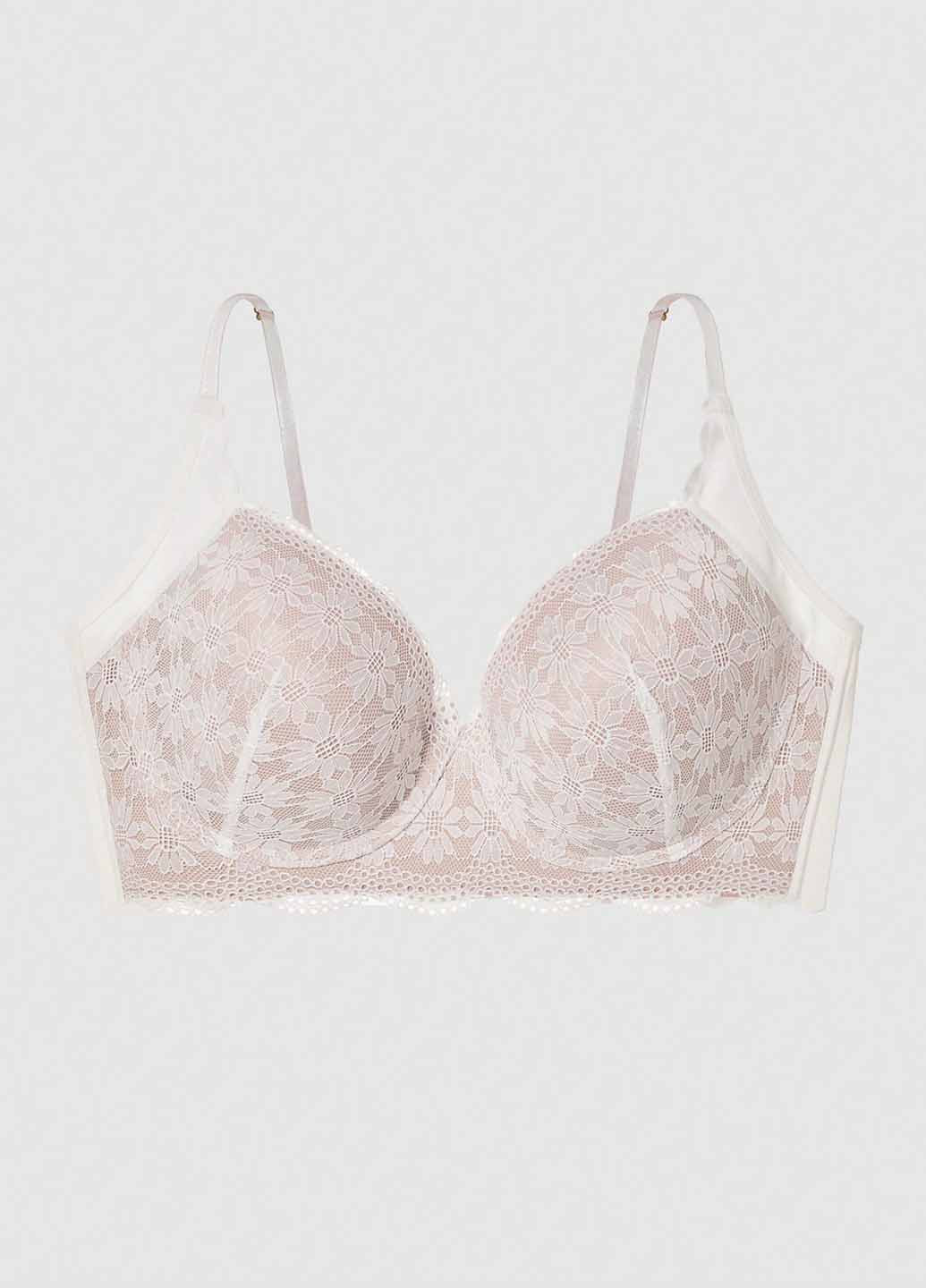 Білий корбей бюстгальтер SHEIN з кісточками поліамід