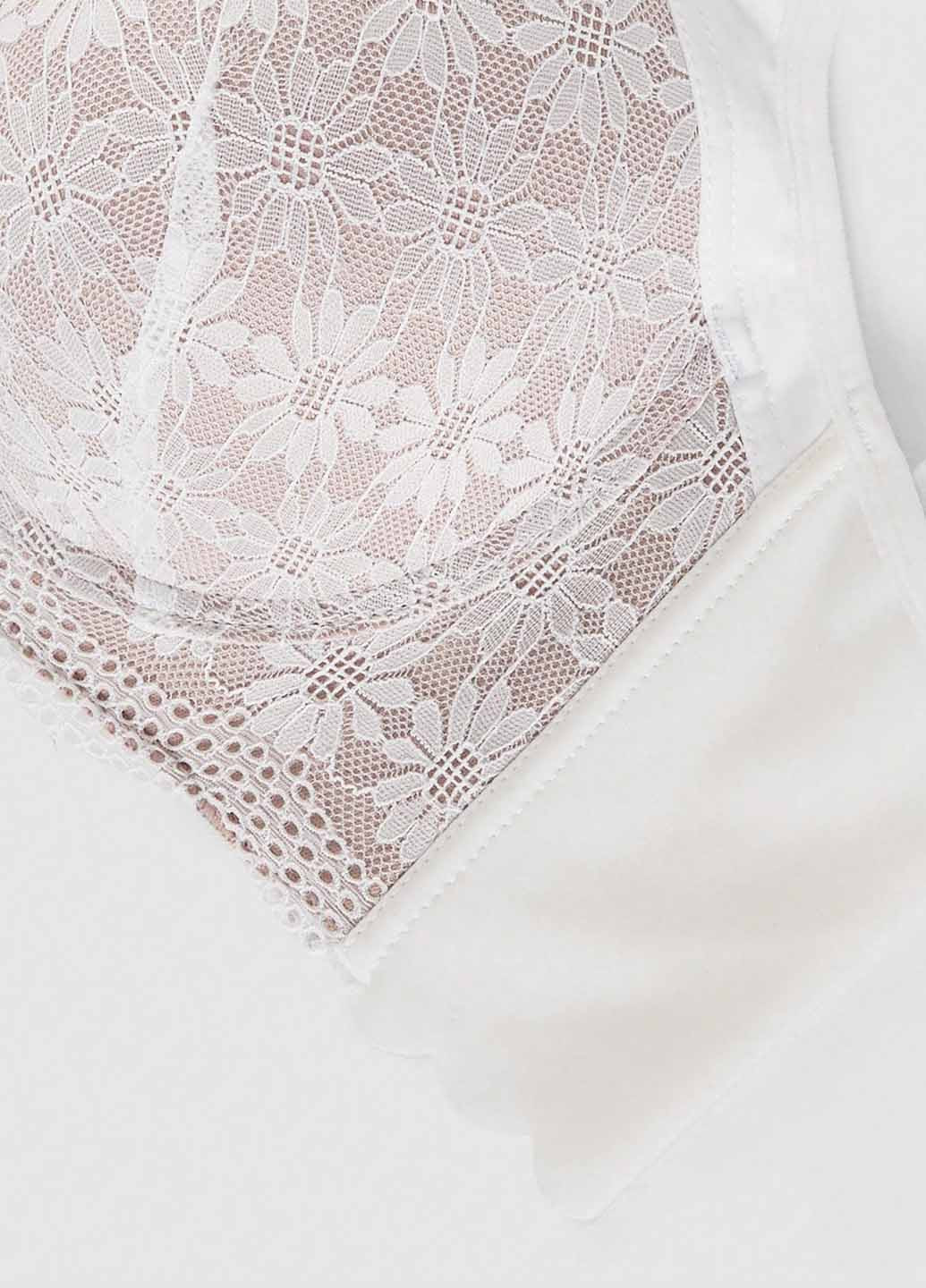 Білий корбей бюстгальтер SHEIN з кісточками поліамід