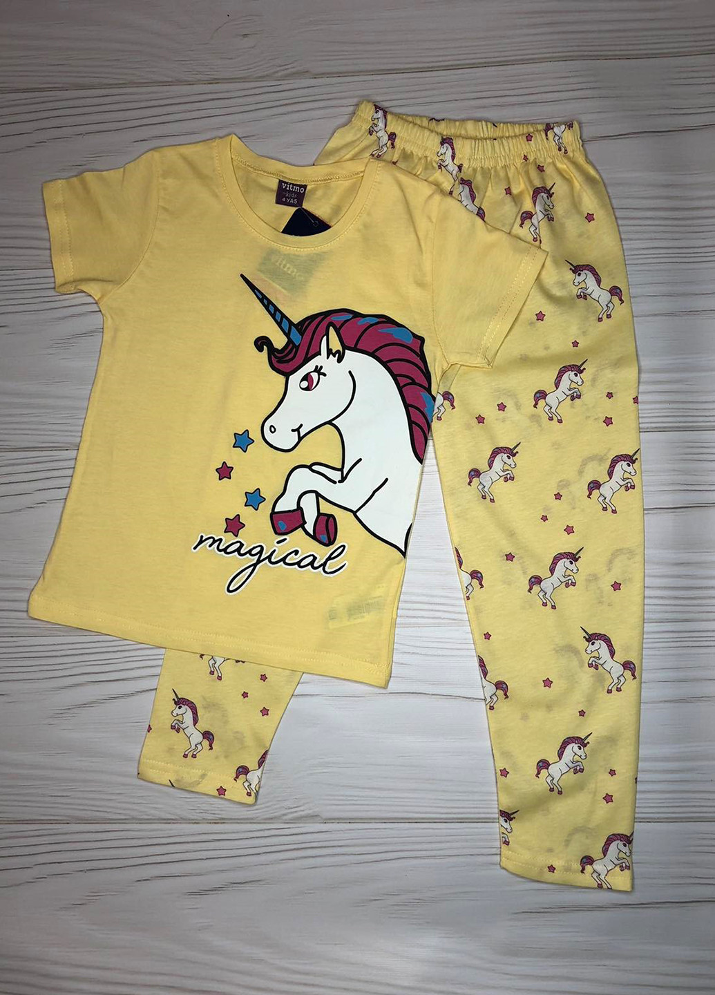 Жовта всесезон піжама (футболка, штани) футболка + штани Vitmo baby