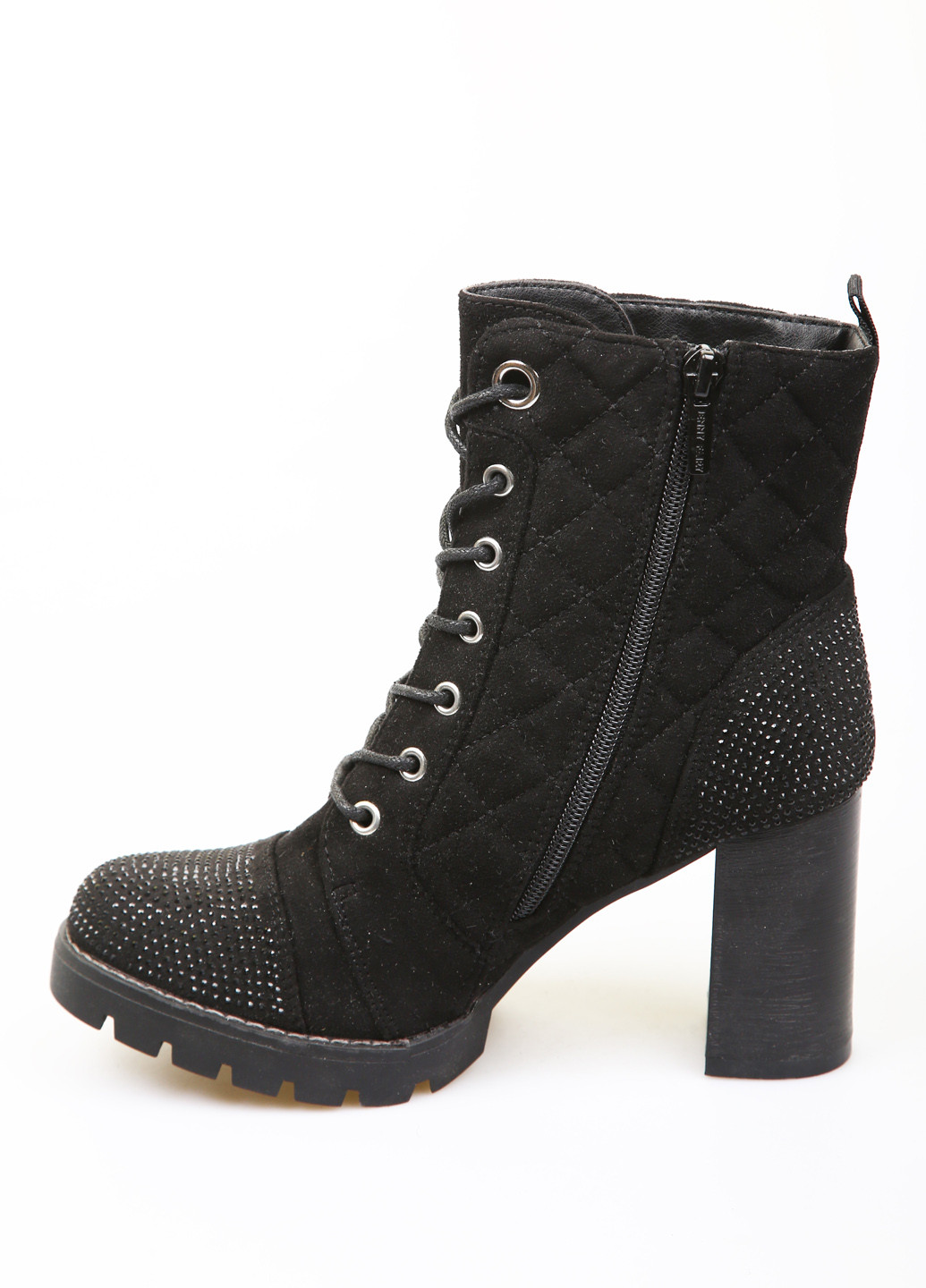 Осенние ботинки No Brand со стразами, со шнуровкой из искусственной замши