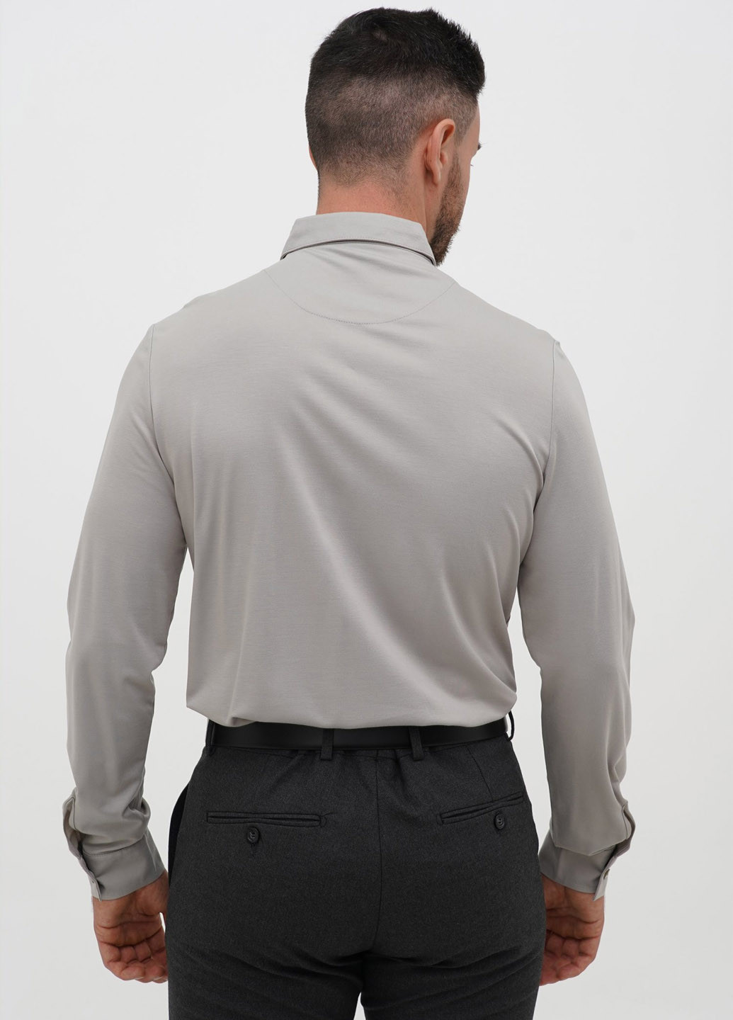 Светло-серая классическая рубашка однотонная Trend Collection