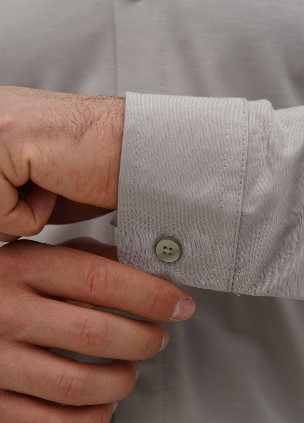 Светло-серая классическая рубашка однотонная Trend Collection