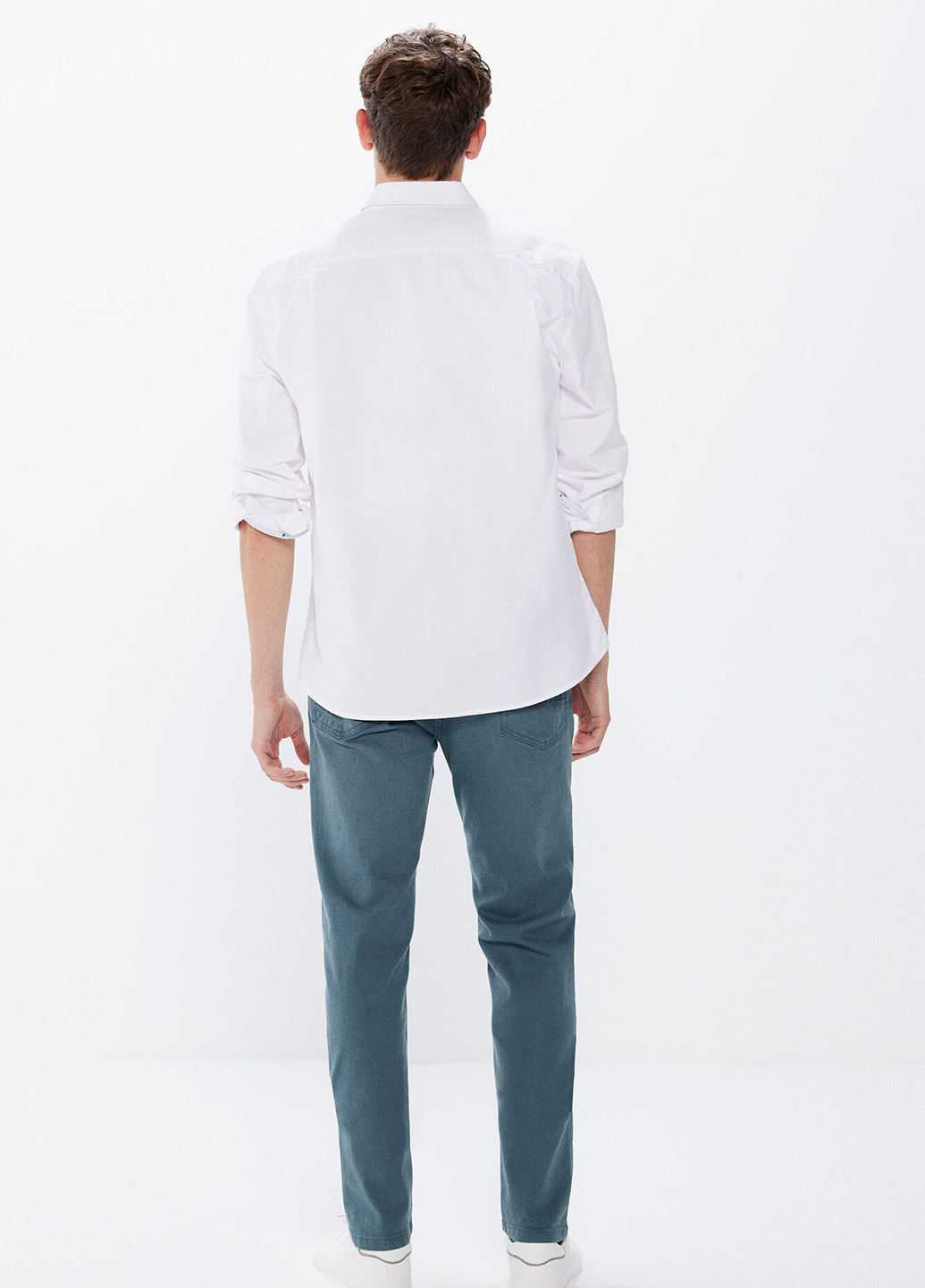 Темно-бирюзовые демисезонные слим джинсы Springfield