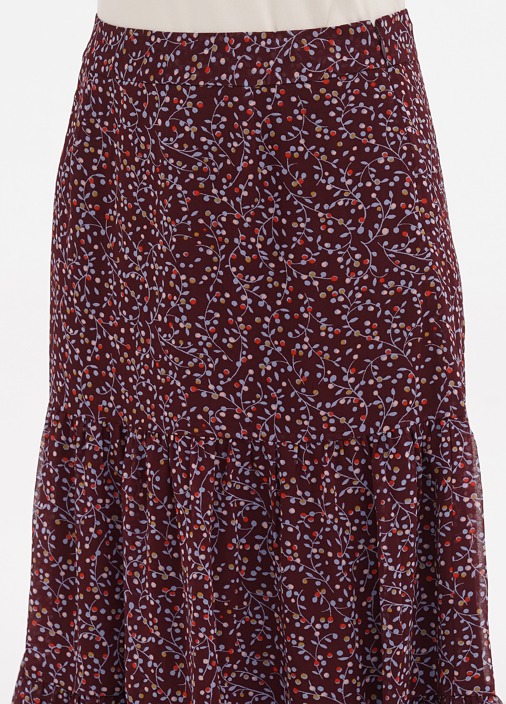 Бордовая кэжуал цветочной расцветки юбка Boden а-силуэта (трапеция)