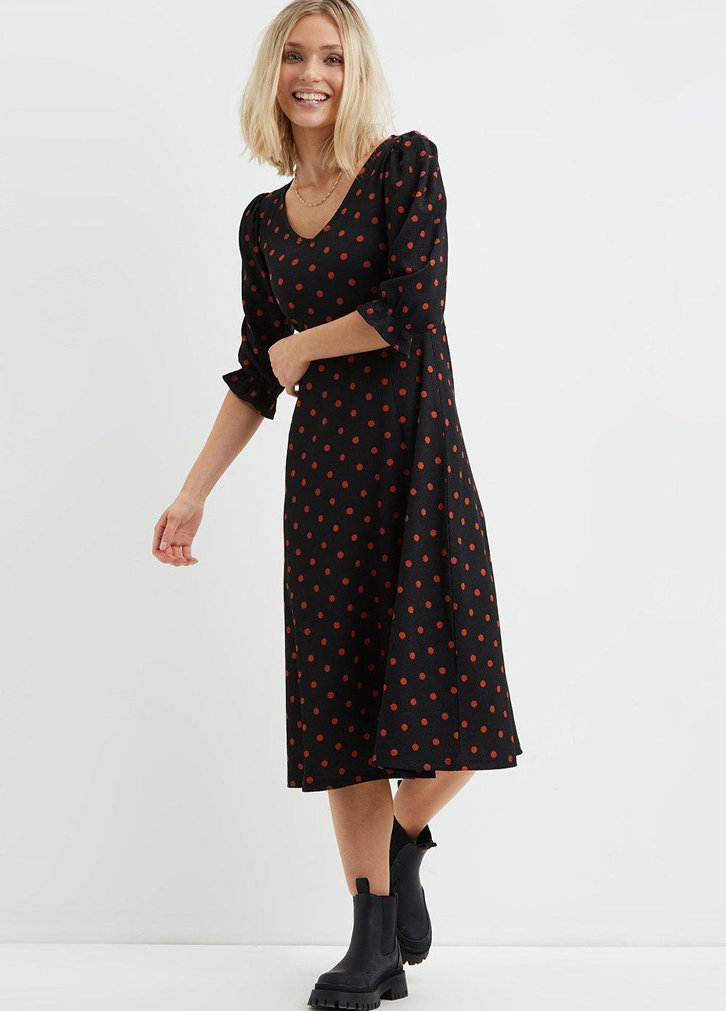 Чорна кежуал сукня Dorothy Perkins в горошок