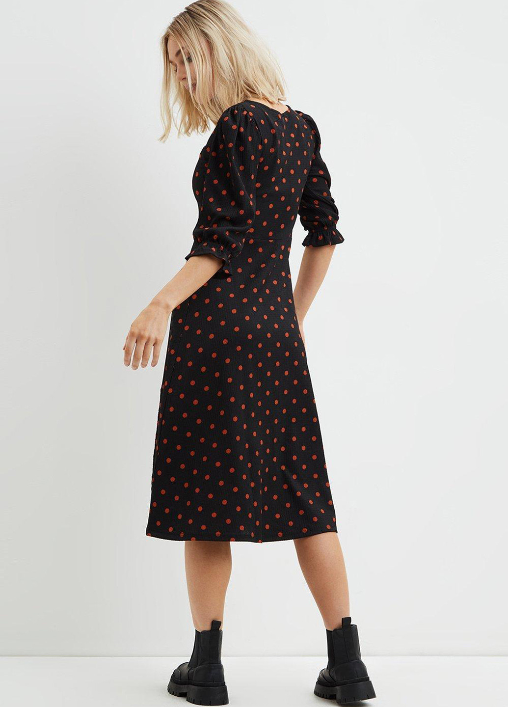 Чорна кежуал сукня Dorothy Perkins в горошок