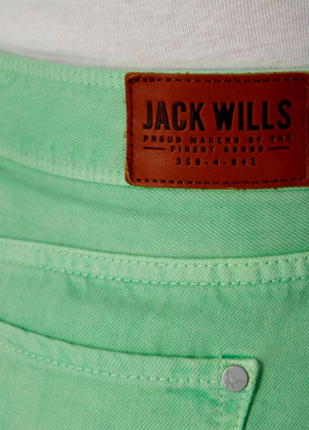Салатовая джинсовая однотонная юбка Jack Wills