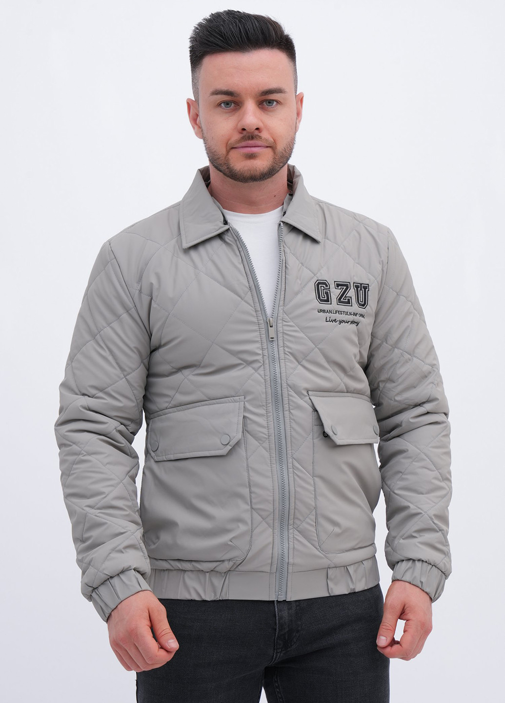 Светло-серая демисезонная куртка Trend Collection