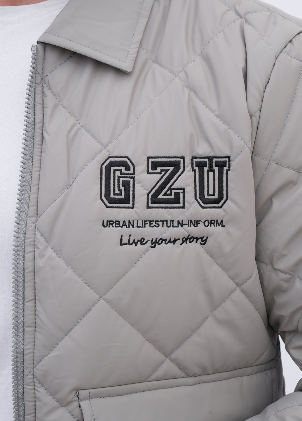 Светло-серая демисезонная куртка Trend Collection