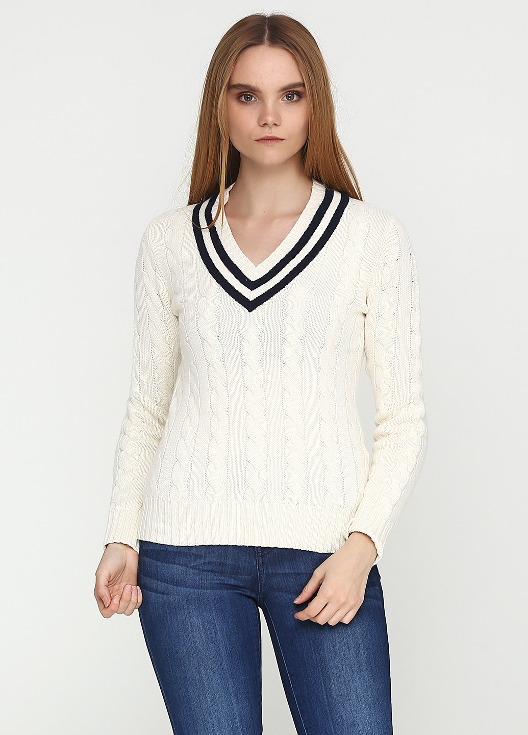 Молочный демисезонный пуловер пуловер Ralph Lauren