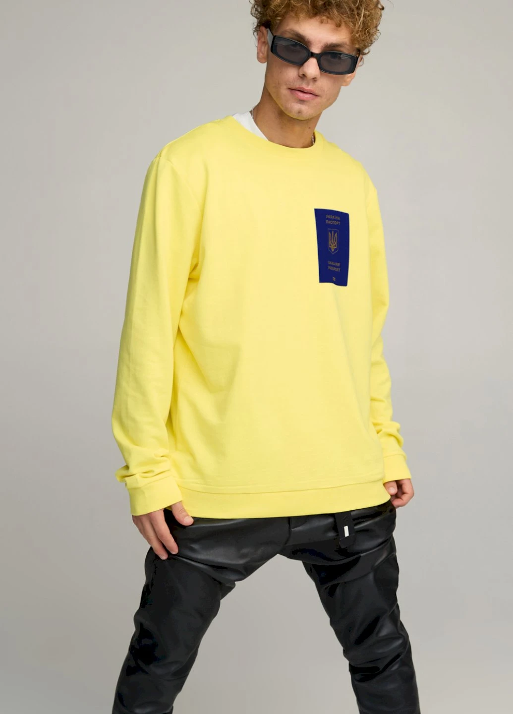 Жовтий свитшот мужской oversize /no flis/ YAPPI малюнок (254557537)