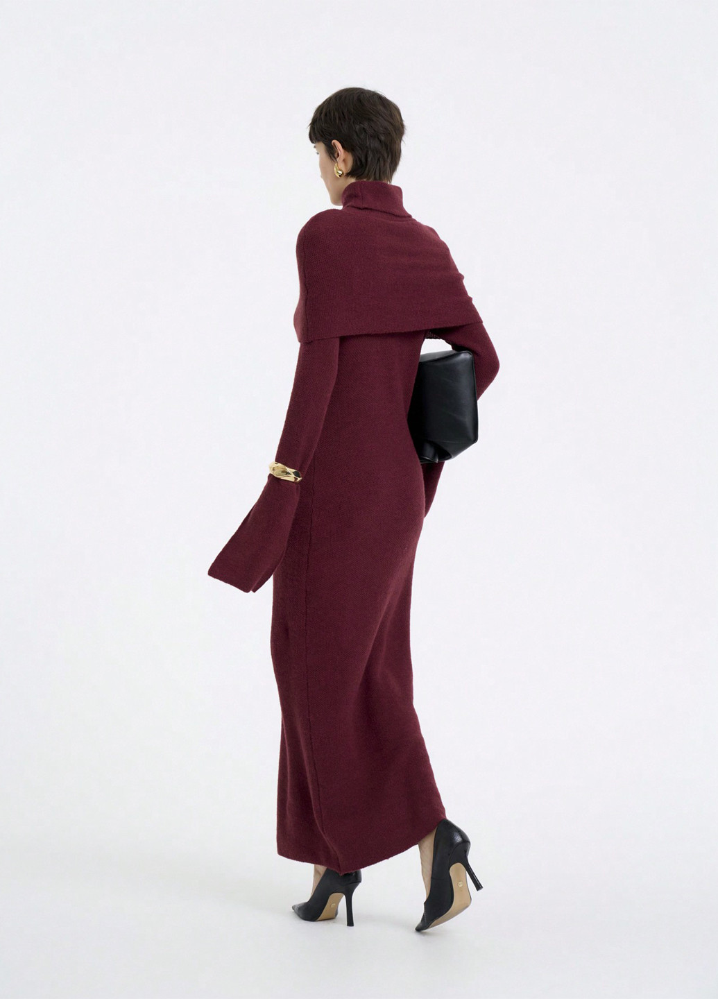 Бордова кежуал сукня сукня светр SHEIN однотонна