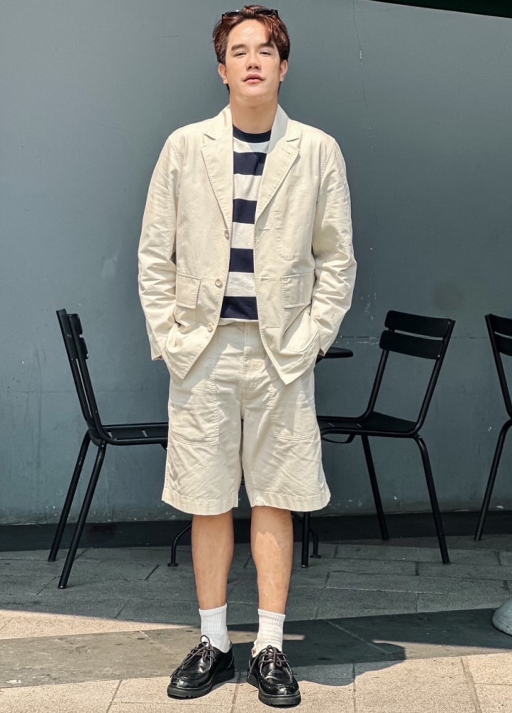 Молочна демісезонна куртка куртка-піджак Uniqlo