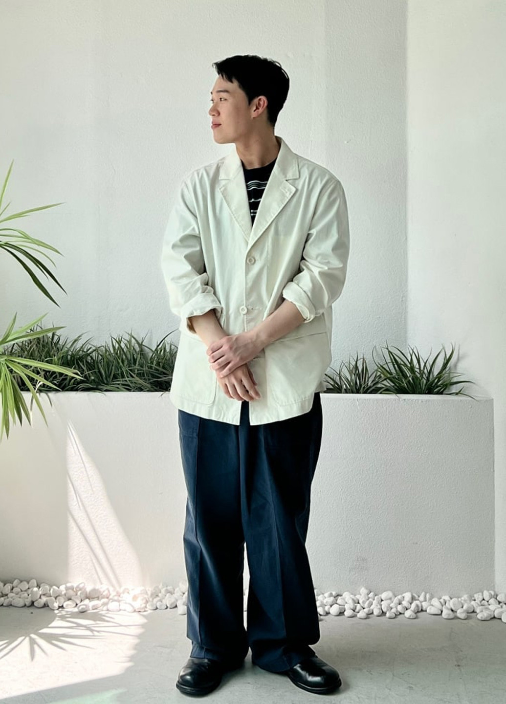 Молочна демісезонна куртка куртка-піджак Uniqlo