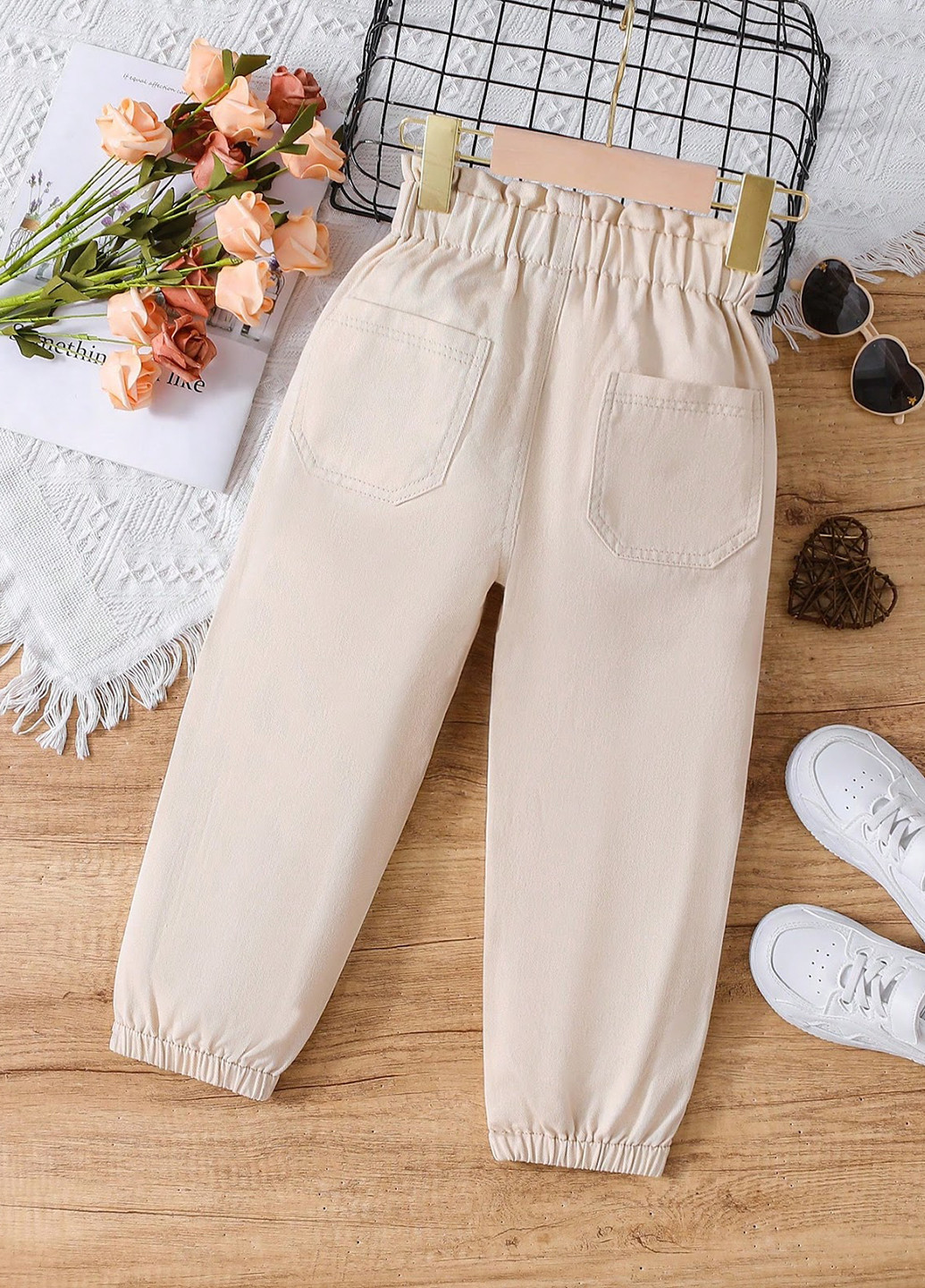 Бежевые демисезонные джоггеры, зауженные джинсы SHEIN